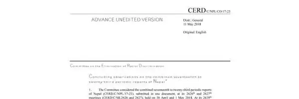 CERD– Concluding observations