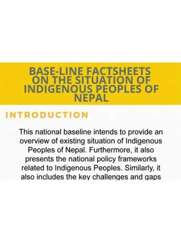 Baseline factsheets on the situation of indigeneous people of nepal