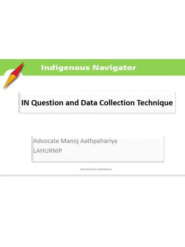 IN Question and Data Collection Technique-Manoj Aathpahariya