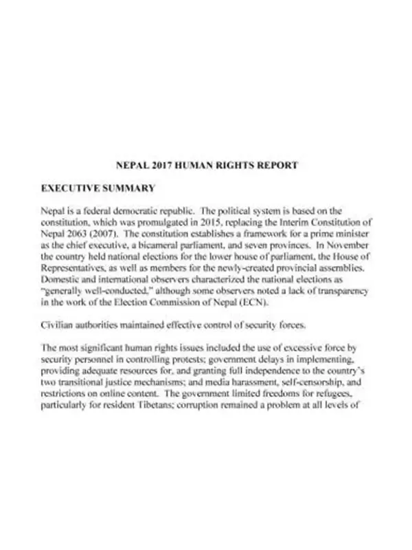 Nepal 2017 Human Rights Report US Embassy