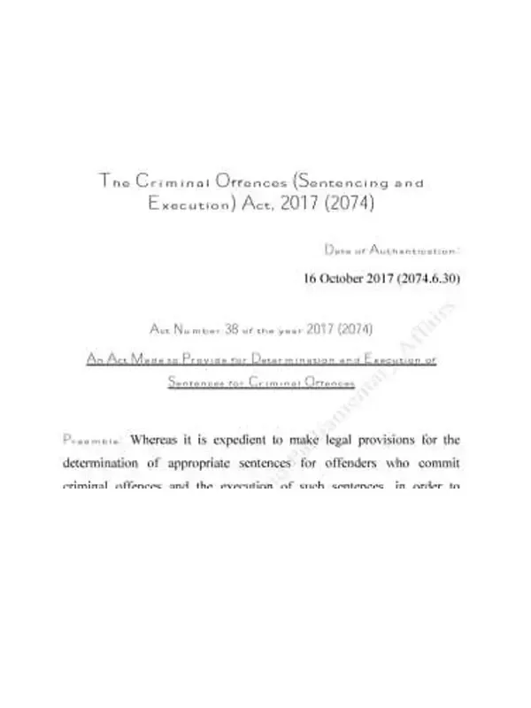 Sentencing and Execution act 2074