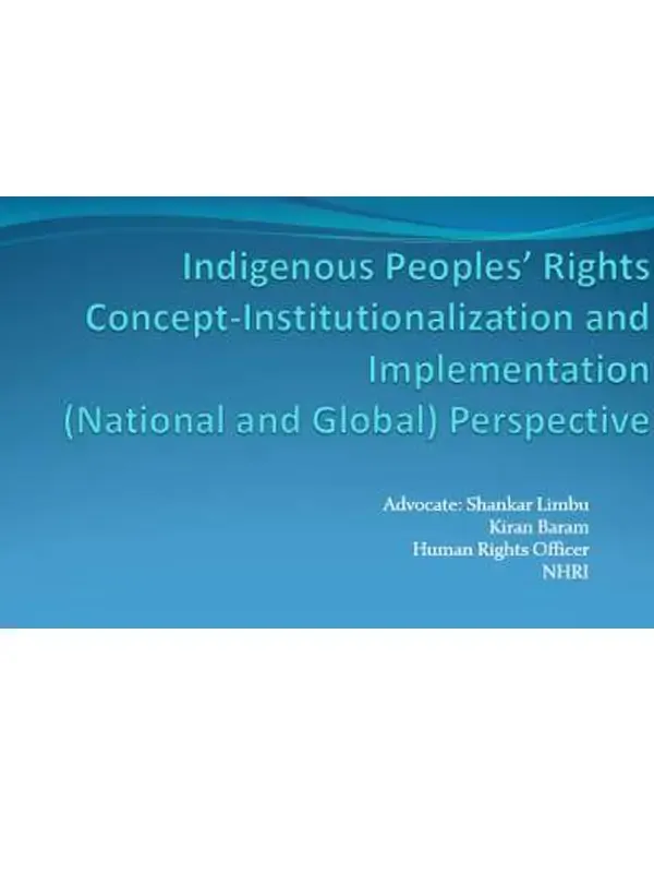 Indigenous Peoples’ Rights- Shankar LImbu